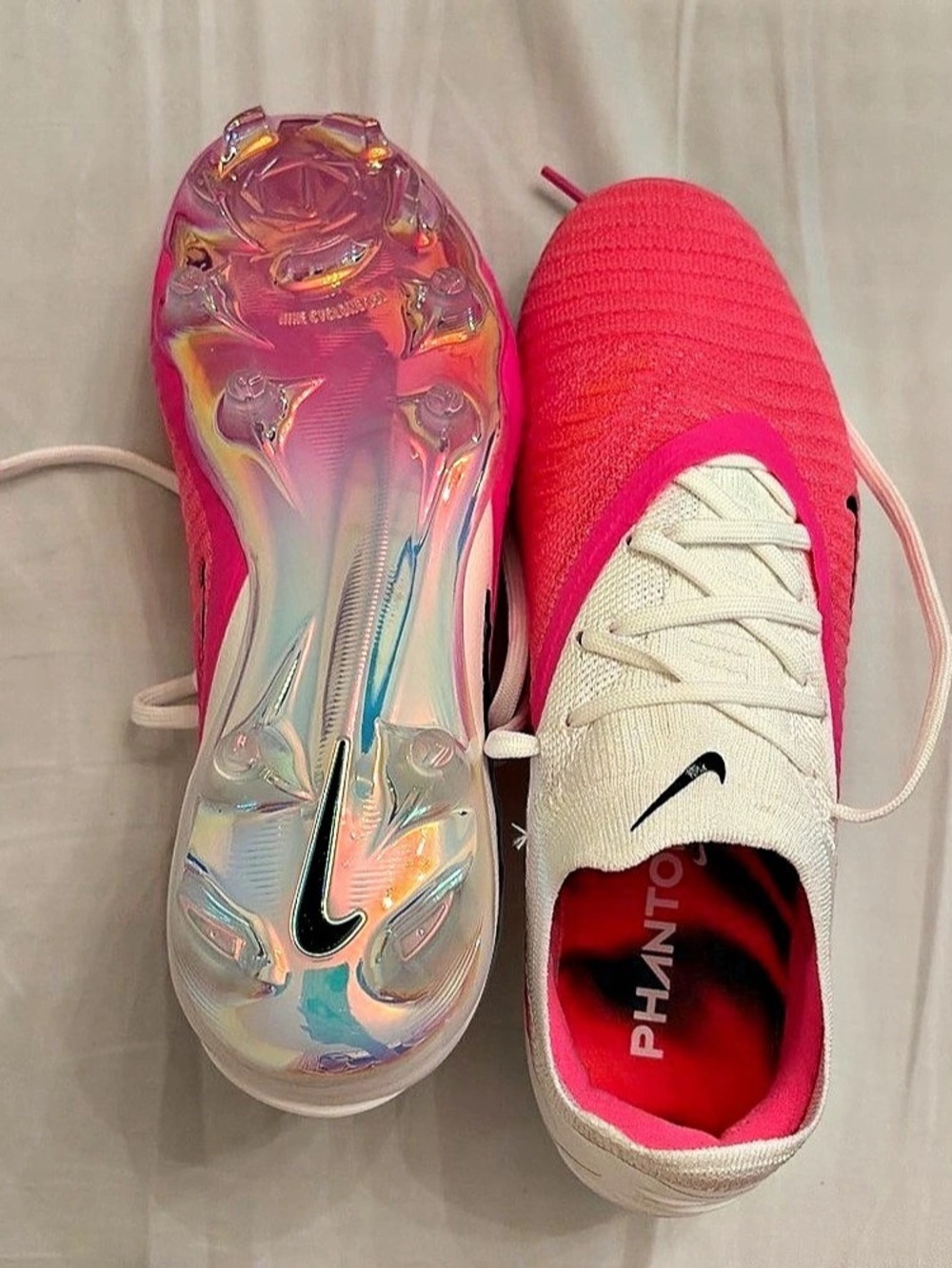 Nike Phantom 6 Low Elite FG T Soccer Cleats Pink & White Women's US 7.5 Like New